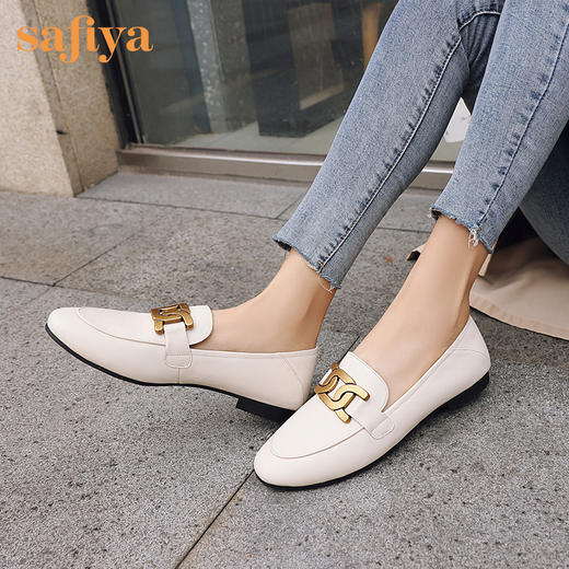 Safiya索菲娅钱串扣真皮乐福鞋2021爆款单鞋SF13112726 商品图1