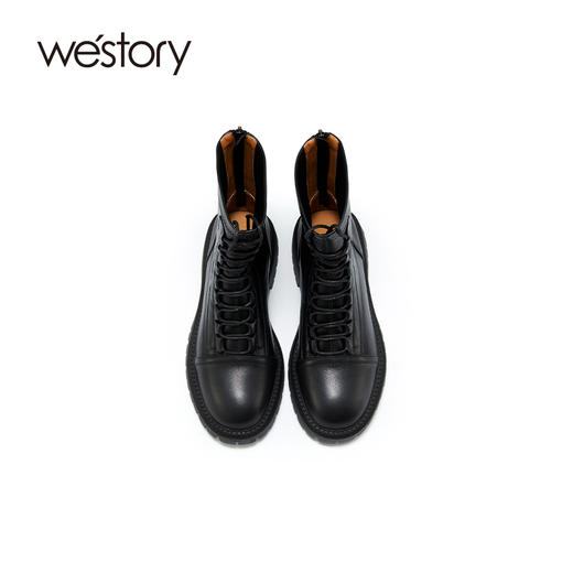 westory2021秋季新款英伦风系带短靴潮流时尚S21DS81281 商品图2