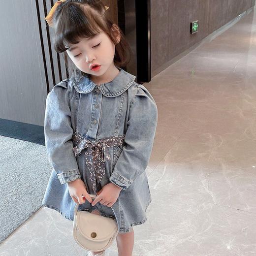 女童牛仔连衣裙春秋洋气韩版新款女宝宝小童儿童时髦公主春装 商品图3
