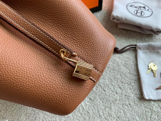 H菜篮子手缝蜡线-棕色金扣 商品图4