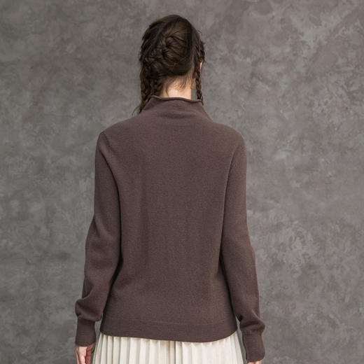 famecoco范可儿优雅针织衫纯色修身打底衫女复古羊毛衫F218DC007 商品图3