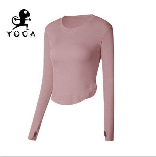 【七十二小时发货】壁虎瑜伽【2109SY110】圆领高弹瑜伽长袖（有胸垫） 商品图9
