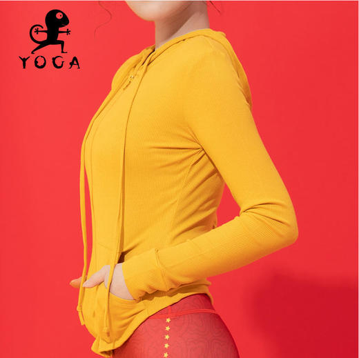 【七十二小时发货】壁虎瑜伽【2109SY101】长袖连帽拉链外套（无胸垫） 商品图2