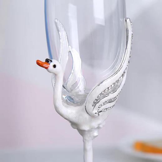 钻石💎无铅水晶-欧式珍珠水晶天鹅香槟酒杯礼盒-会员6折 商品图3