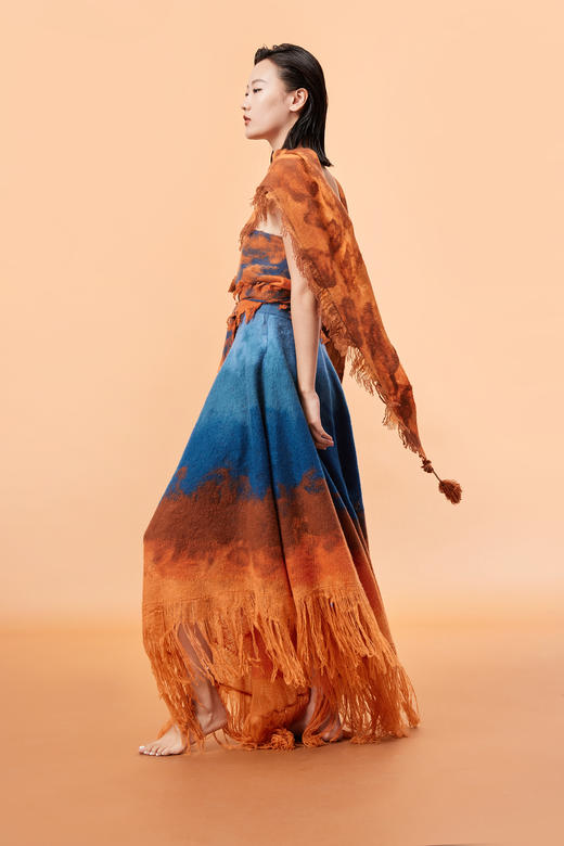  手工毛毡羊绒针织流苏女裙 SJF93W349N 商品图1