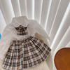 女童格子短裙秋季套装21新韩版洋气宝宝jk学院风制服白衬衫三件套 商品缩略图2