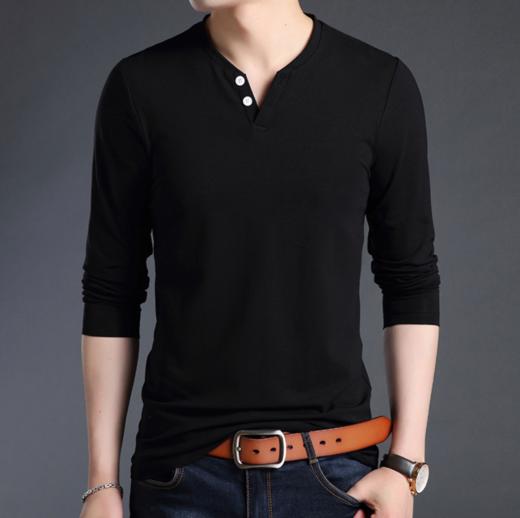 【服饰鞋包】秋冬青年简约棉质修身T恤上衣 商品图4