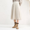 Famecoco范可儿纯色半身裙女秋冬季网纱拼接百褶裙F218HA004 商品缩略图2