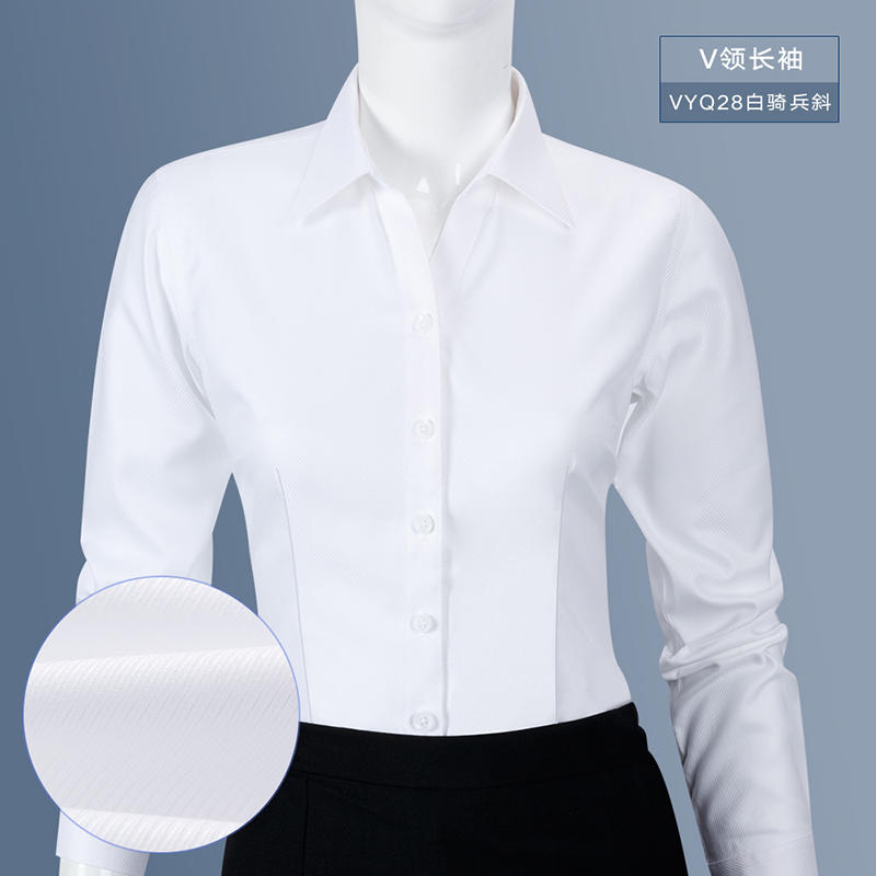 【液氨免烫女衬衫】 女士通勤长衬 纯棉免烫衬衣