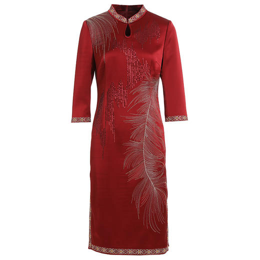 【三醋酸】乔万尼新品旗袍喜宴重磅刺绣连衣裙收腰EI3E248 商品图4