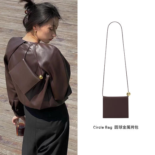 HIDEMI Circlebag 圆球金属设计感挎包 黑色/白色/灰色/红色/酒红色 商品图3