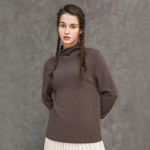 famecoco范可儿优雅针织衫纯色修身打底衫女复古羊毛衫F218DC007 商品图2