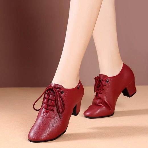 拉丁舞鞋女成人室外跳交谊舞蹈鞋软底中跟广场舞女鞋 商品图1