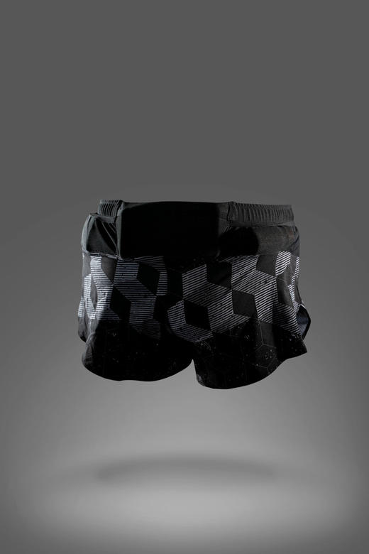 严素跑步运动短裤,立体方块,男/女款,带内衬,轻量,速干,透气,附袋 严素态度 商品图3