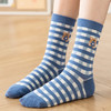 【5双装】秋冬新款袜子女士中筒袜蓝色小熊学院风长筒袜精梳棉日系潮流袜子 商品缩略图1