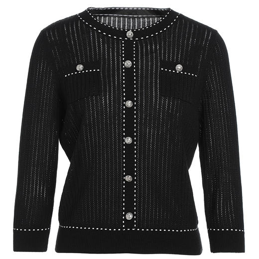 乔万尼小香风毛针织衫微透舒适宽松版型EI3M265 商品图4