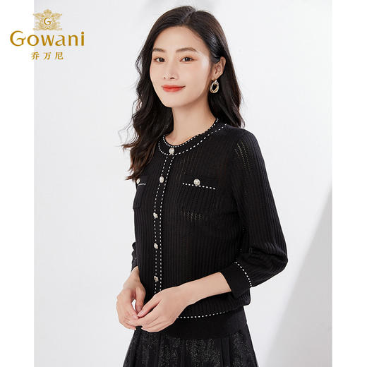 乔万尼小香风毛针织衫微透舒适宽松版型EI3M265 商品图1