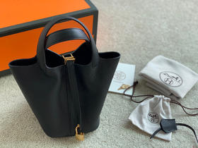 H菜篮子手缝蜡线-黑色金扣