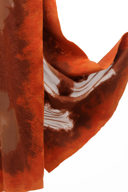  真丝羊绒相拼手工毛毡披肩 SJF93P336N 商品图2