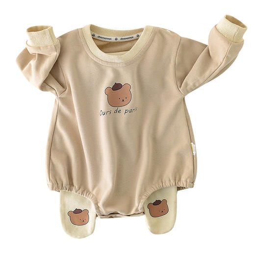 2021秋款新款韩版婴幼儿男女宝宝卡通小熊三角包屁衣 商品图4