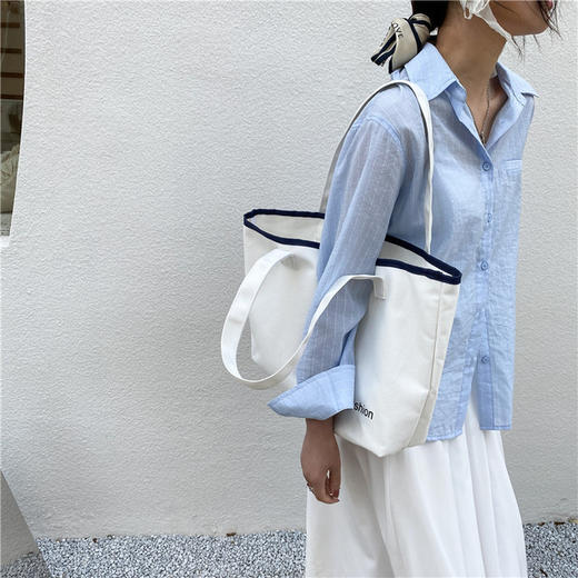 【服饰鞋包】潮流清新手提帆布包女包韩版简约女士单肩包包 商品图1