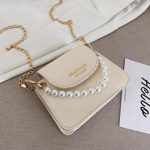 【服饰鞋包】新款韩版斜跨包女包链条女士单肩包斜挎包清新质感珍珠手提包 商品图0