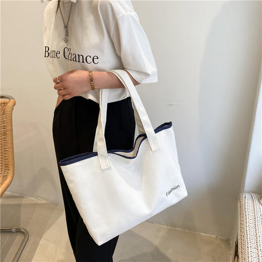 【服饰鞋包】潮流清新手提帆布包女包韩版简约女士单肩包包 商品图3