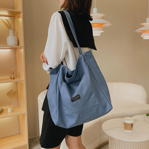 【服饰鞋包】款包包女清新百搭单肩女包时尚韩版帆布大容量托特包 商品图1