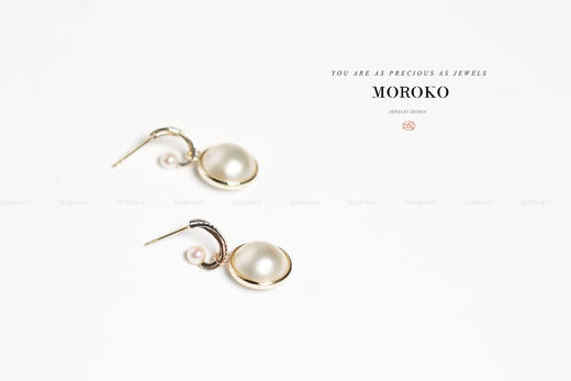 堇年·三色金 | 马贝耳钉 商品图1