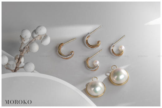 堇年·三色金 | 马贝耳钉 商品图9