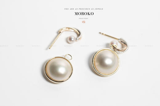 堇年·三色金 | 马贝耳钉 商品图0