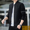 【夹克男】春秋款简约男士夹克修身黑色外套 商品缩略图2