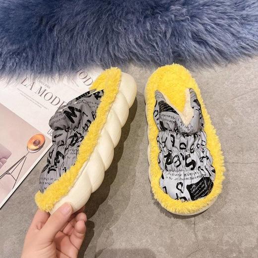 羽绒棉拖鞋女男家居家用包跟毛毛绒情侣秋冬季室内保暖冬天厚底 商品图8