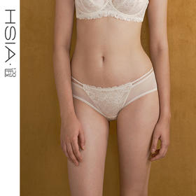 HSIA遐性感内裤女超薄款拼接蕾丝舒适透气包臀纯棉裆底中腰平角裤
