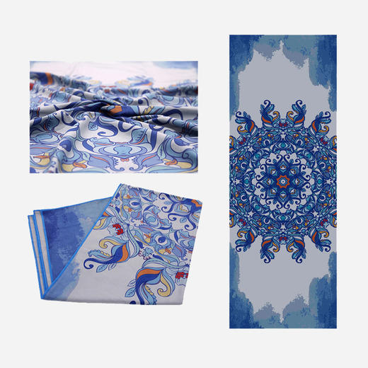 凡圣瑜伽专业瑜伽铺巾/防滑快干超柔软/健身瑜珈毯印花多色FP004 商品图5