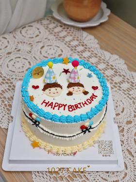 1027CAKE |  手绘蛋糕 ins风 双人手绘 清新