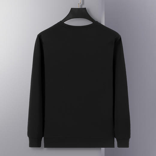 罗蒙卫衣男春秋装纯色简约套头字母印花卫衣男士内搭外穿T恤外套 商品图4