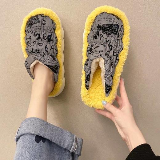 羽绒棉拖鞋女男家居家用包跟毛毛绒情侣秋冬季室内保暖冬天厚底 商品图2