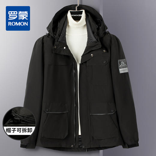 【羽绒内胆】罗蒙秋冬保暖外套男士时尚休闲户外保暖可拆卸内胆两件套 商品图0