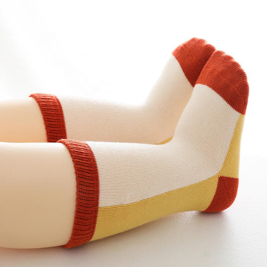 【会呼吸的健康优质棉】婴儿袜子秋冬新款卡通拼色儿童袜子 韩版男女新生儿宝宝中筒袜子 商品图3