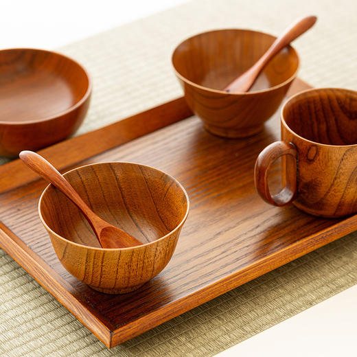 【wakacho若兆】日本原产wakacho若兆传统漆器栗木餐碗茶杯餐具套装 商品图1