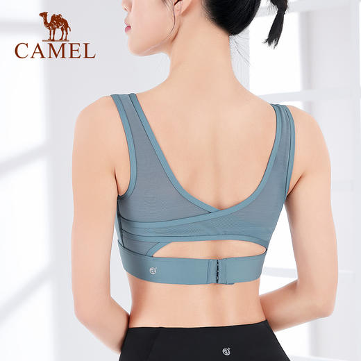 骆驼瑜伽文胸一体式运动内衣女防震跑步高度支撑训练健身美背心秋	Y0S1VZ601 商品图3