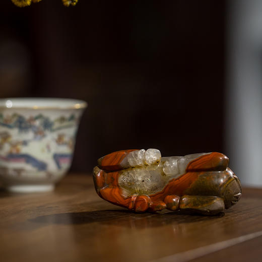 清代 战国红玛瑙雕卧马摆件 商品图4