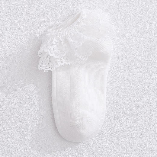 【公主双层蕾丝花边袜】3双装 春秋新款儿童袜子双层花边蕾丝女童宝宝袜纯色学生舞蹈袜子 商品图5
