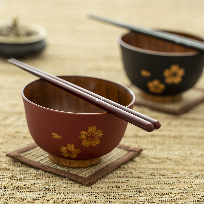 【wakacho若兆】日本原产wakacho若兆传统漆器栗木碗夫妻碗筷套装结婚礼物
