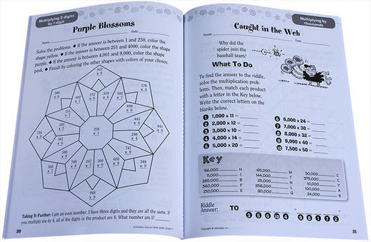 美国小学四年级数学练习册 学乐英语教材英文原版 Scholastic Success with Math 4 学乐成功系列 小学生家庭练习册英文版进口书籍 商品图2