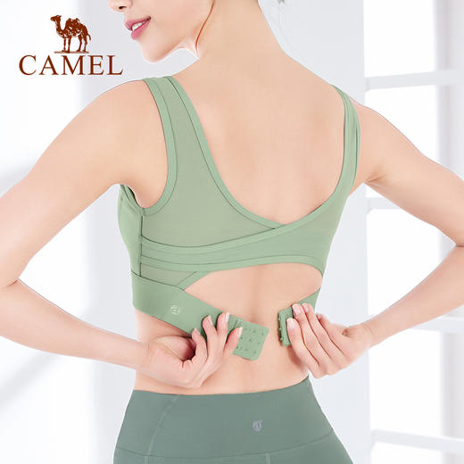 骆驼瑜伽文胸一体式运动内衣女防震跑步高度支撑训练健身美背心秋	Y0S1VZ601 商品图1