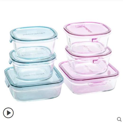 日本iwaki怡万家耐热玻璃保鲜盒微波炉饭盒便当盒冰箱收纳盒 CAPRN-6M1C 商品图0