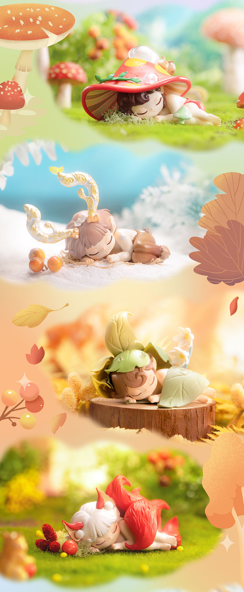 sleep森之精灵系列盲盒火狐手办整套女生礼物可爱摆件