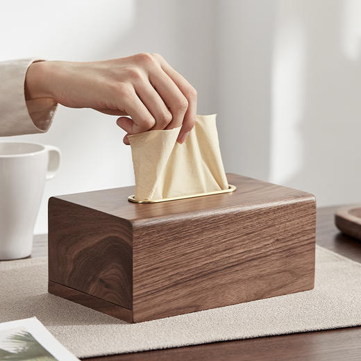 初心| 轻奢铜木纸巾盒 商品图2